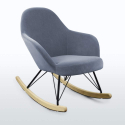 ROCKing Modern Design Eiffel Rocking Chair Velvet Metal Wood Measures