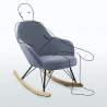 ROCKing Modern Design Eiffel Rocking Chair Velvet Metal Wood Cheap
