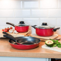 Set of Pots Pans Nonstick Tools with Lids 7 Pieces Vivace Offers