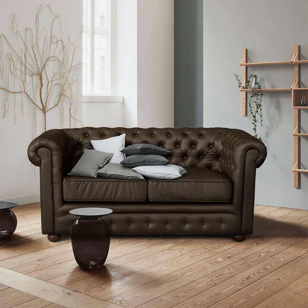 Design Sofa In PU Leather 2 Seater ChesterFIELD
