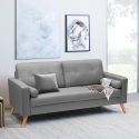 Modern Design Sofa Scandinavian Style Fabric 3 Seater for Living Room and Kitchen Aquamarine On Sale