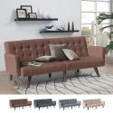 Eliodoro 3-seater reclining sofa bed in raised fabric Characteristics