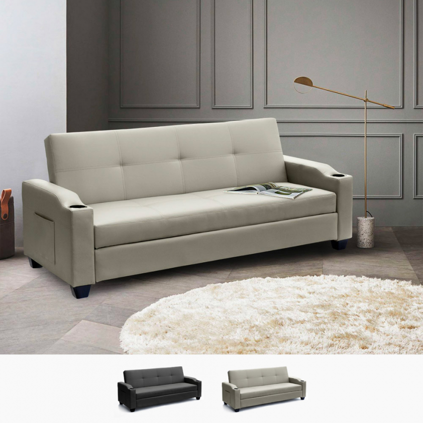 Leatherette deals sofa bed