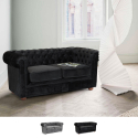 2 Seater Chesterfield Sofa Velvet Fabric Capitonné Design Characteristics