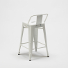 Lix industrial stool with metal backrest bar kitchen steel top 