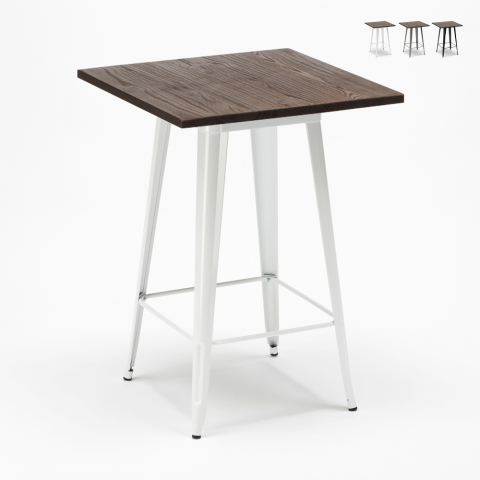 Tolix high table for industrial stools metal steel and wood 60x60 Welded Promotion