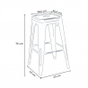 Lix industrial steel metal barstool for bar and kitchen steel up 