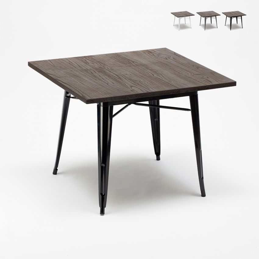 Lix industrial steel and wood table 80x80 bar and allen house Characteristics