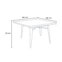 Lix industrial steel and wood table 80x80 bar and allen house Buy