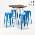 high table and 4 metal stools set industrial style for bars and pubs herlem Characteristics