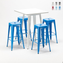 high table and 4 metal stools set industrial style for bars and pubs union square Bulk Discounts