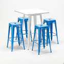 high table and 4 metal stools set industrial style for bars and pubs union square Model