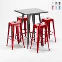 high table and 4 metal stools set industrial style for bars and pubs gowanus 