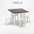 square table and 4 metal chairs set industrial style for bars and pubs midtown Promotion