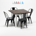 square table and 4 metal chairs set industrial style for bars and pubs midtown Cost