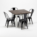 square table and 4 metal chairs set Lix industrial style for bars and pubs midtown Cheap