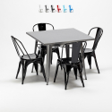square table and 4 metal chairs set Lix industrial style for bars and pubs flushing Cost