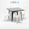 square table and 4 metal chairs set Lix industrial style for bars and pubs soho Bulk Discounts