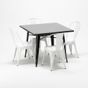 square table and 4 metal chairs set Lix industrial style for bars and pubs soho Model