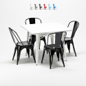 square table and 4 metal chairs set industrial style for bars and pubs harlem Cost
