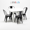 square table and 4 metal chairs set Lix industrial style for bars and pubs harlem Cost