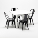 square table and 4 metal chairs set Lix industrial style for bars and pubs harlem Cheap