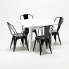 square table and 4 metal chairs set industrial style for bars and pubs harlem Cheap