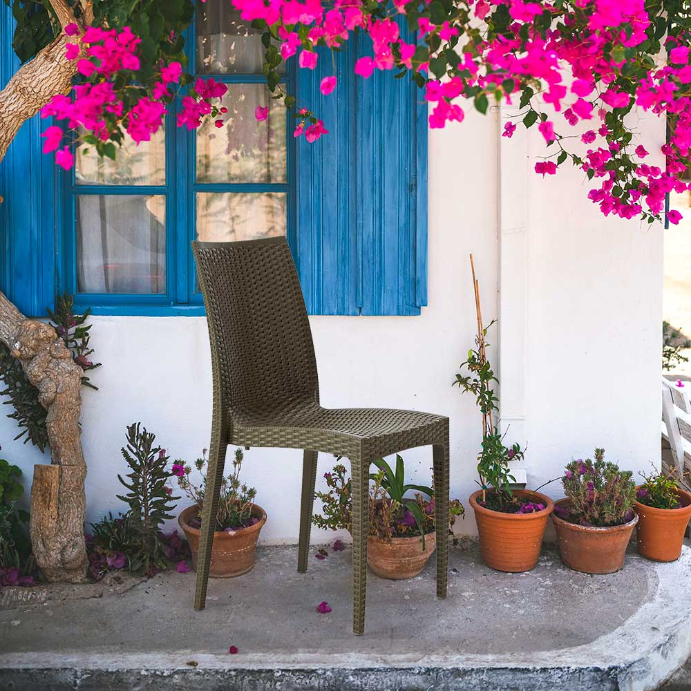 Bistrot Stackable Rattan Garden Indoor Chair By Grand Soleil