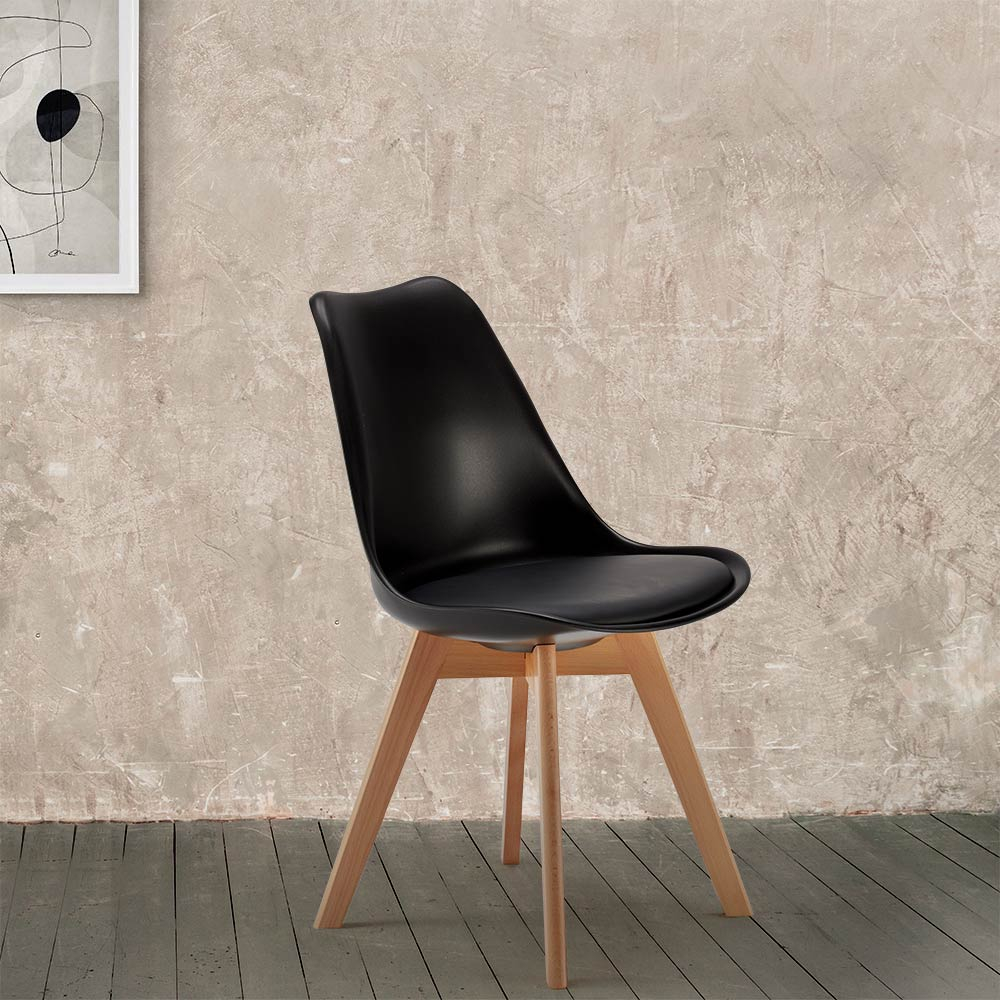Tulip NORDICA Dining Chair With Cushion Scandinavian Design For Cafès