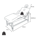 Multi-position fixed wooden massage table 225 cm Massage-pro Model