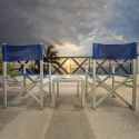 Set of 2 Lusso Outdoor Folding Director's Chairs 