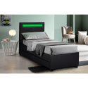 Geneva Twin Complete Single Bed with Mesh Led Headboard and Drawers 80x190 cm Offers