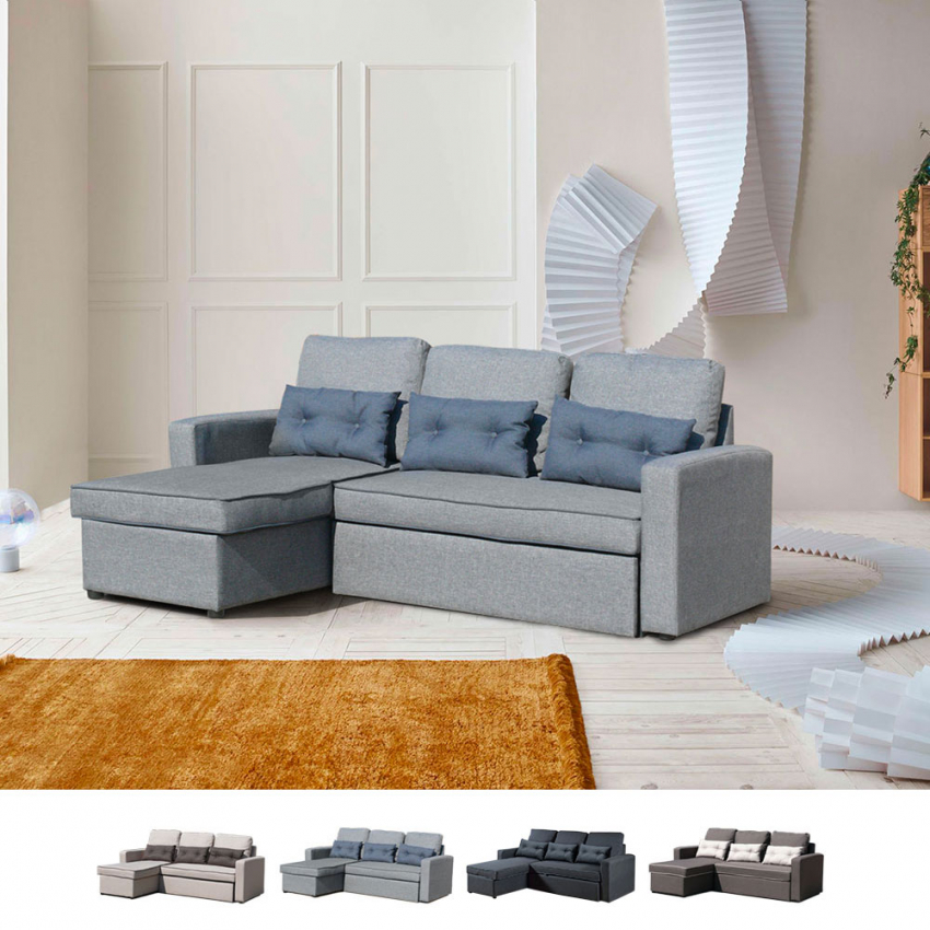 3-seater corner peninsula sofa bed for living rooms and parlours Smeraldo Characteristics