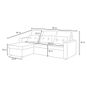 3-seater corner peninsula sofa bed for living rooms and parlours Smeraldo 