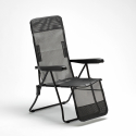 Beach and garden lounger with armrests and steel footrest Relax Measures