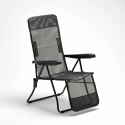 Relax Steel Reclining Sun Lounger with Armrests and Footrest for Beach and Garden Measures