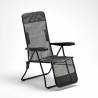 Relax Steel Reclining Sun Lounger with Armrests and Footrest for Beach and Garden Measures