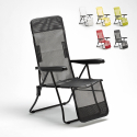 Beach and garden lounger with armrests and steel footrest Relax Promotion