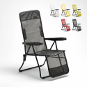 Relax Steel Reclining Sun Lounger with Armrests and Footrest for Beach and Garden Promotion