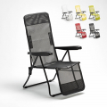 Relax Steel Reclining Sun Lounger with Armrests and Footrest for Beach and Garden Promotion