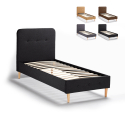 Friborg Twin Complete Single Bed in Fabric with Mesh 80x190 cm 