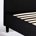 Lausanne Twin Single Bed in fabric with Headboard and Slatted Mesh 80x190 cm 