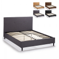 Lausanne Small Double Bed in fabric with Headboard and Slatted Mesh 120x190 cm Promotion