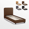 Zurich Twin Complete Single Bed in Fabric with Mesh 80x190 cm Measures