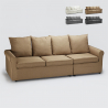 Modern 3-seater sofa bed with removable cover Lapislazzuli Model