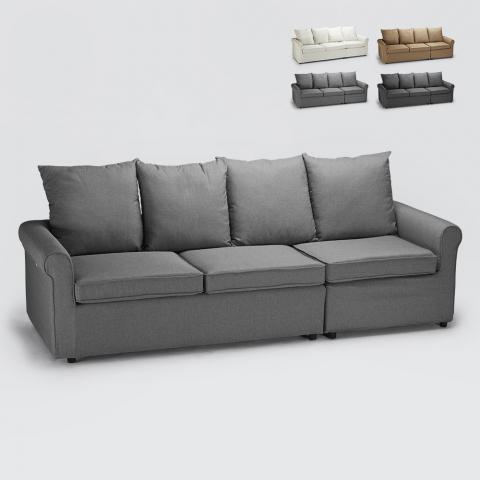 Modern 3-seater sofa bed with removable cover Lapislazzuli Promotion