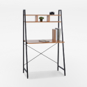 Steel and Wood Minimal Industrial desk 84x46 with shelves Cactus On Sale