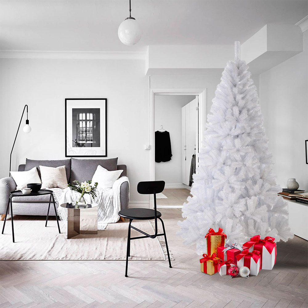 White Artificial Christmas Tree 180 Cm Traditional Classic Design Gstaad