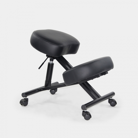 Swedish orthopaedic stool chair metal ergonomic leatherette Balancesteel Lux Promotion