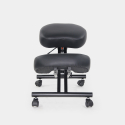 Swedish orthopaedic stool chair metal ergonomic leatherette Balancesteel Lux Catalog
